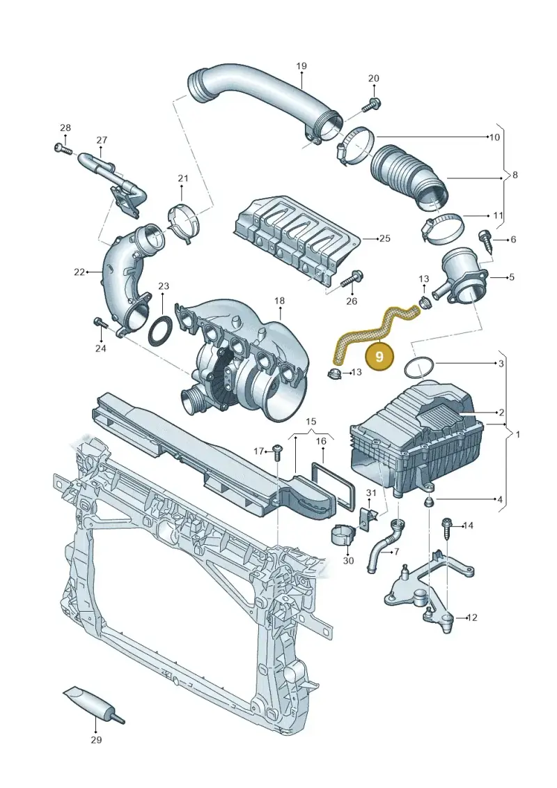 83A145693 — Audi RS Q3 Sportback (2019-2024) diagram 898133300, position 9