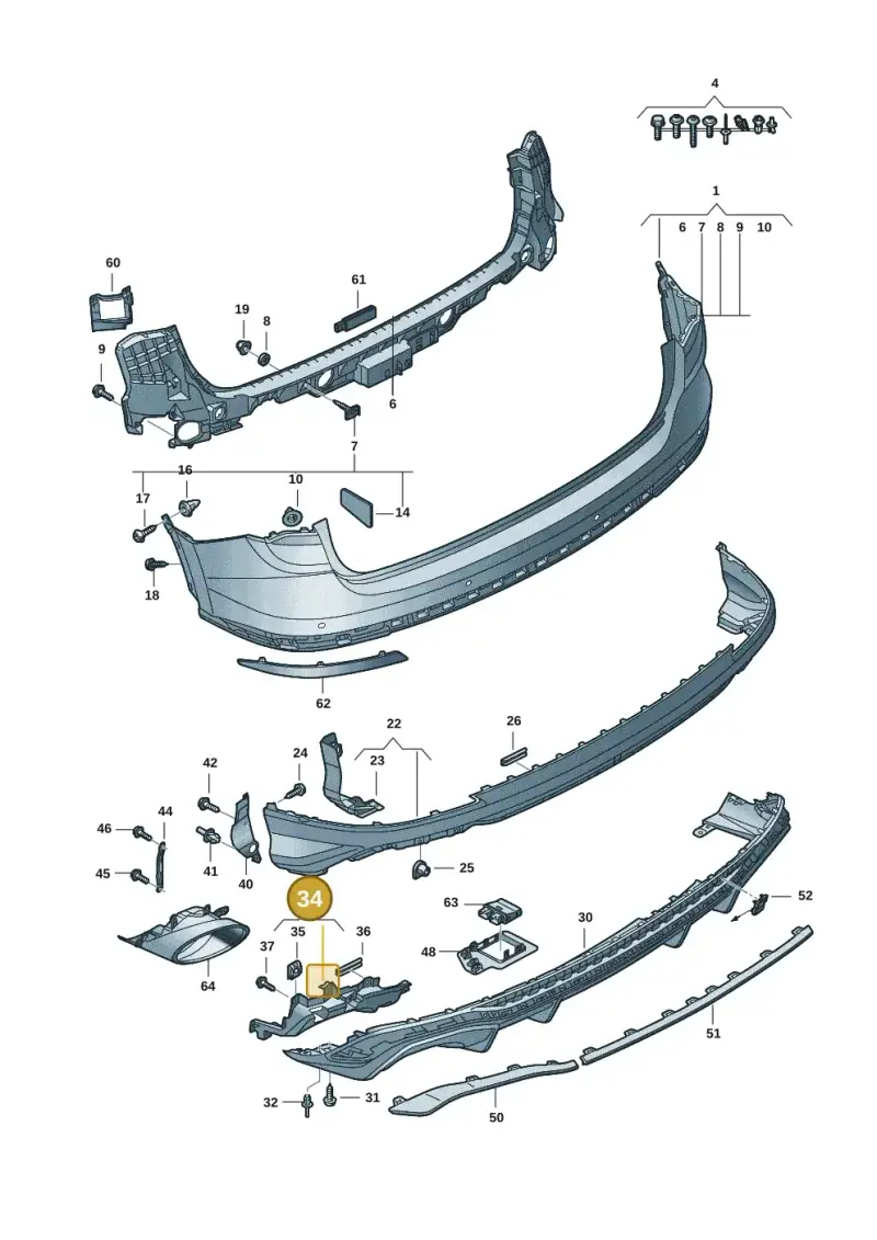 83A807320B — Audi RS Q3 Sportback (2019-2024) diagram f3z807600, position 34