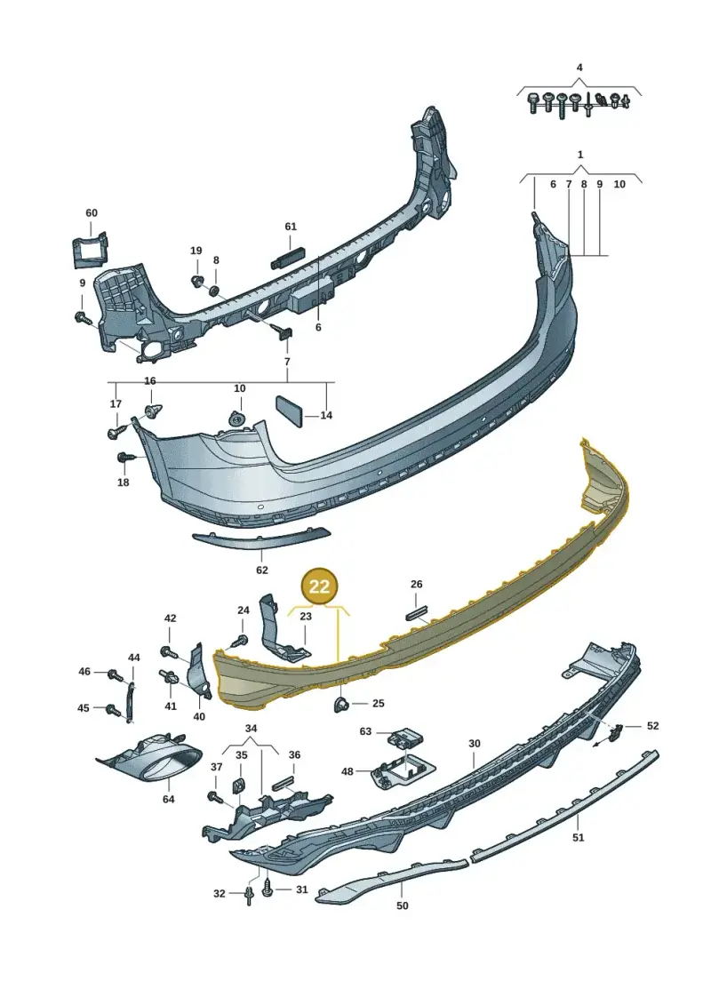 83A807434GRU — Audi RS Q3 Sportback (2019-2024) diagram f3z807600, position 22