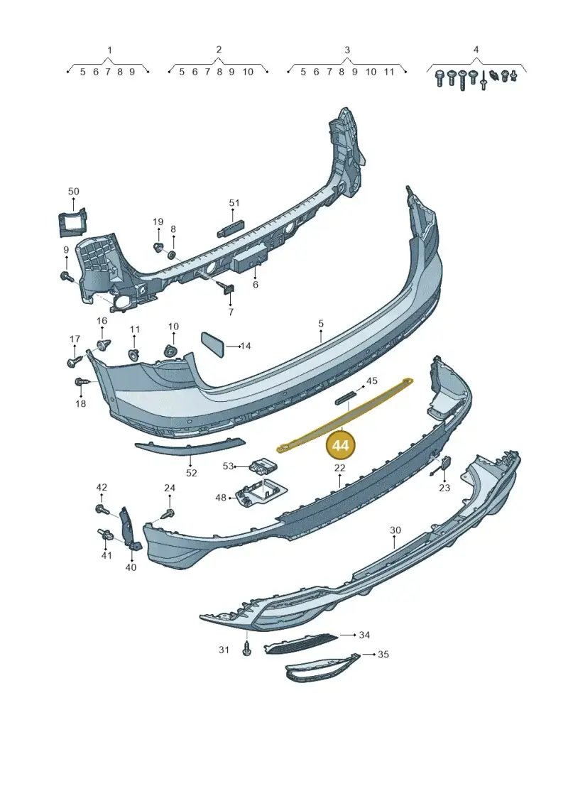 83A807462B — Audi Q3 quattro (2018-2019) diagram 597807700, position 44