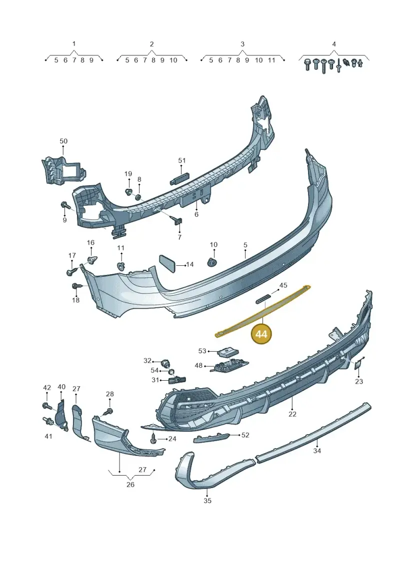 83A807462B — Audi Q3 quattro (2018-2019) diagram 597807900, position 44