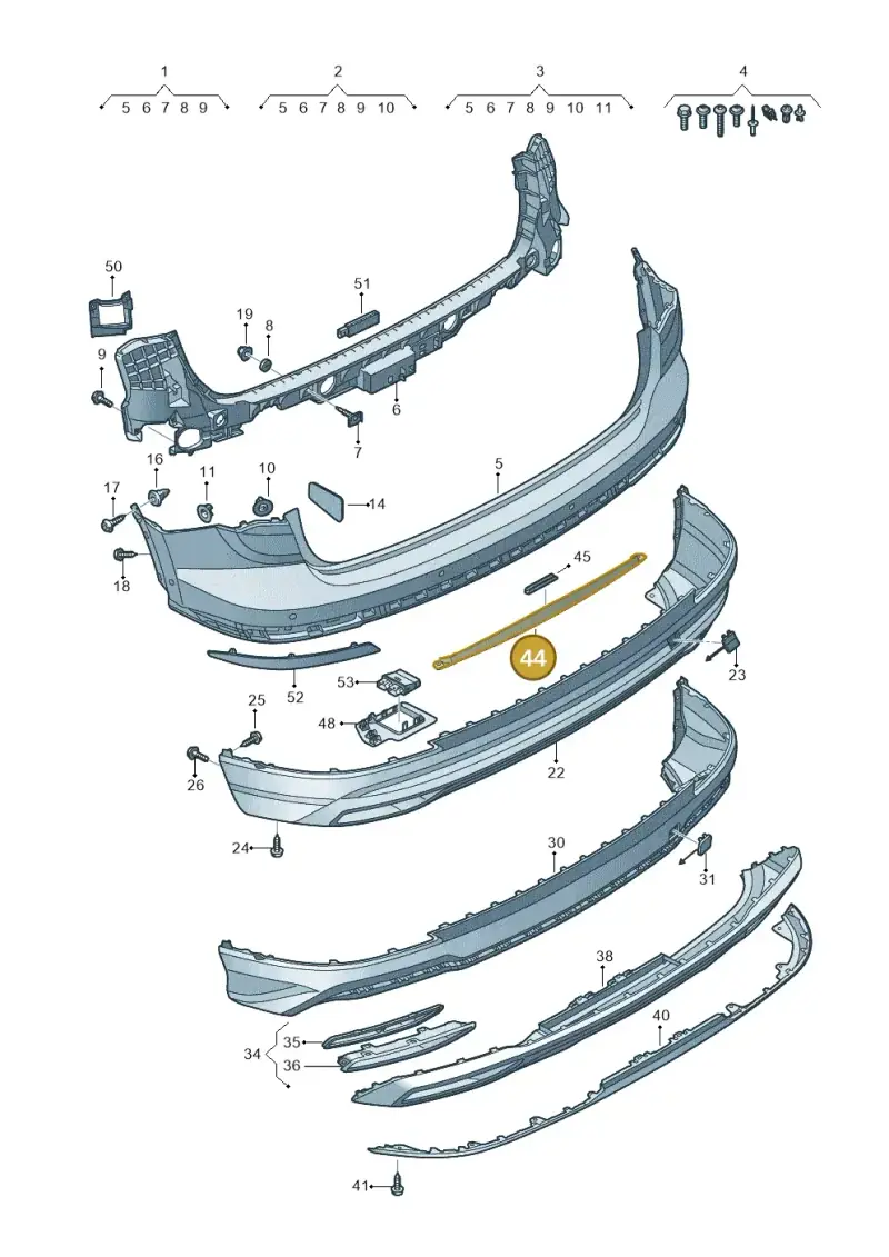 83A807462B — Audi Q3 quattro (2018-2019) diagram 597807600, position 44