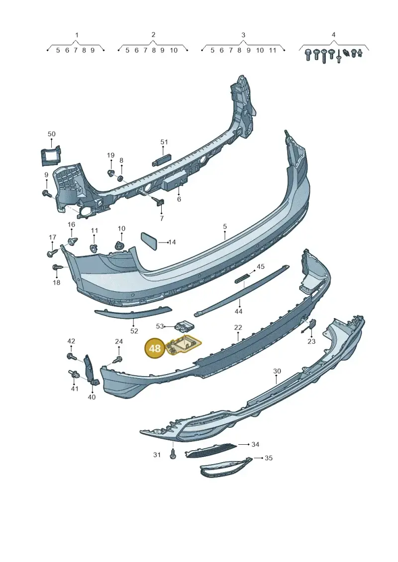 83A807652B — Audi Q3 quattro (2018-2019) diagram 597807700, position 48