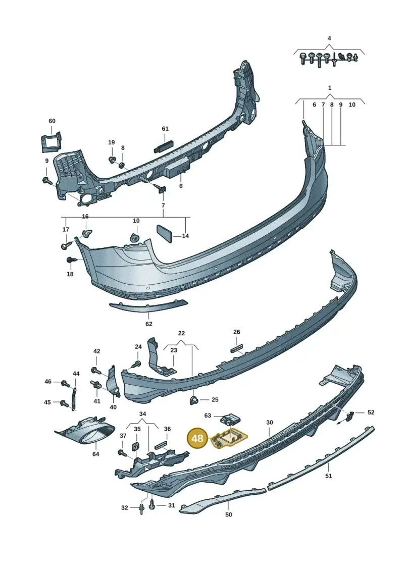 83A807652B — Audi RSQ3 Sportback (2019-2024) diagram f3z807600, position 48