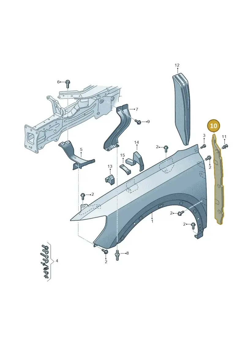 83A821111A — Audi RS Q3 Sportback (2019-2024) diagram 597821000, position 10