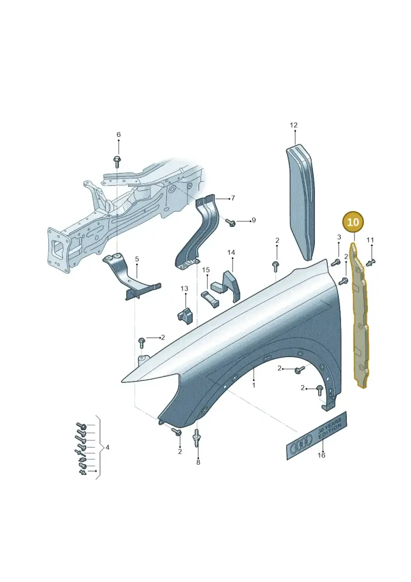 83A821112A — Audi Q3 2.0 (2019-) diagram 573821000, position 10
