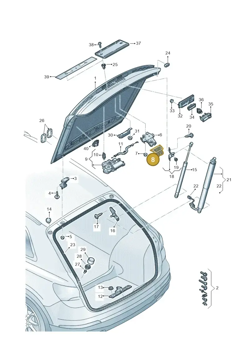 83A827520 — Audi Q4 Sportback (2021-2025) diagram 89a827000, position 8