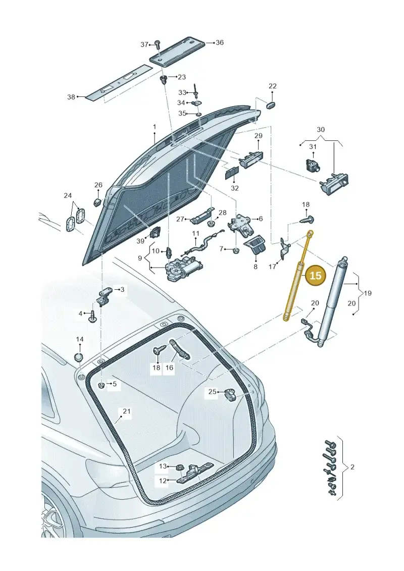 83A827552A — Audi RSQ3 Sportback (2019-2024) diagram 597827000, position 15
