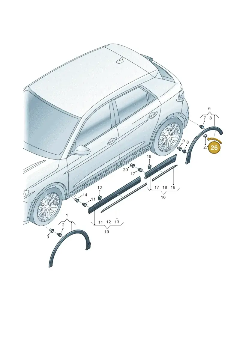 83A854990A — Audi RSQ3 Sportback (2019-2024) diagram 597853150, position 26