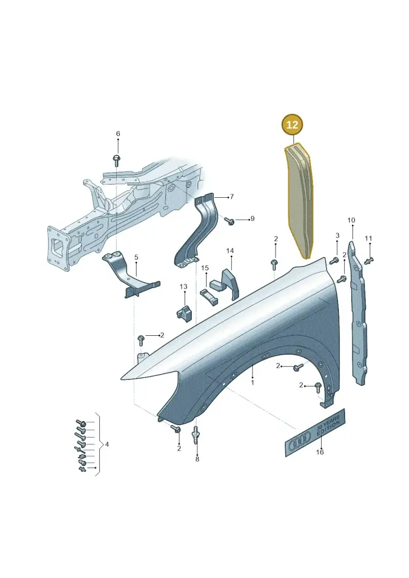 83A864235 — Audi Q3 2.0 (2019-) diagram 573821000, position 12
