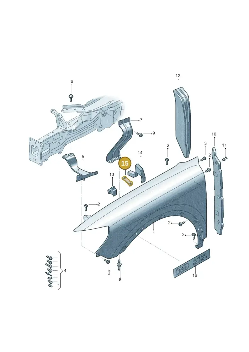 83A864238B — Audi Q3 2.0 (2019-) diagram 573821000, position 15