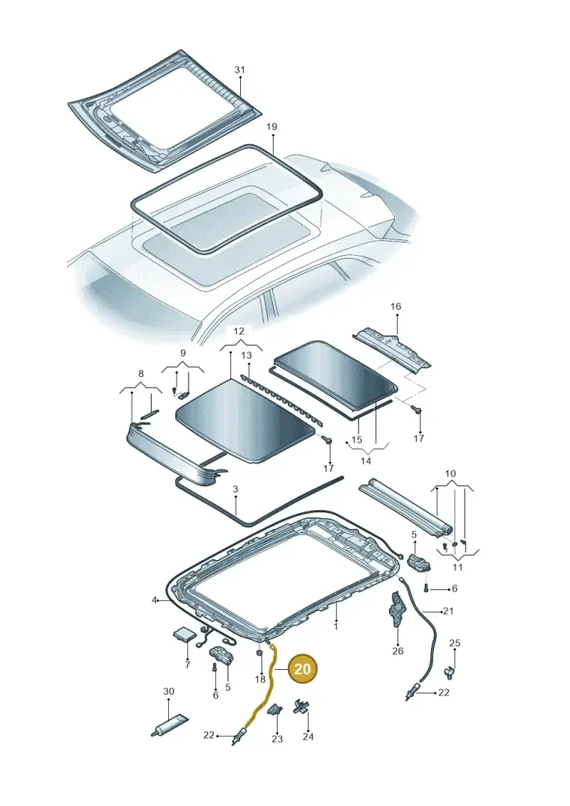 83A877201A — Audi Q3 2.0 (2019-) diagram 573877000, position 20