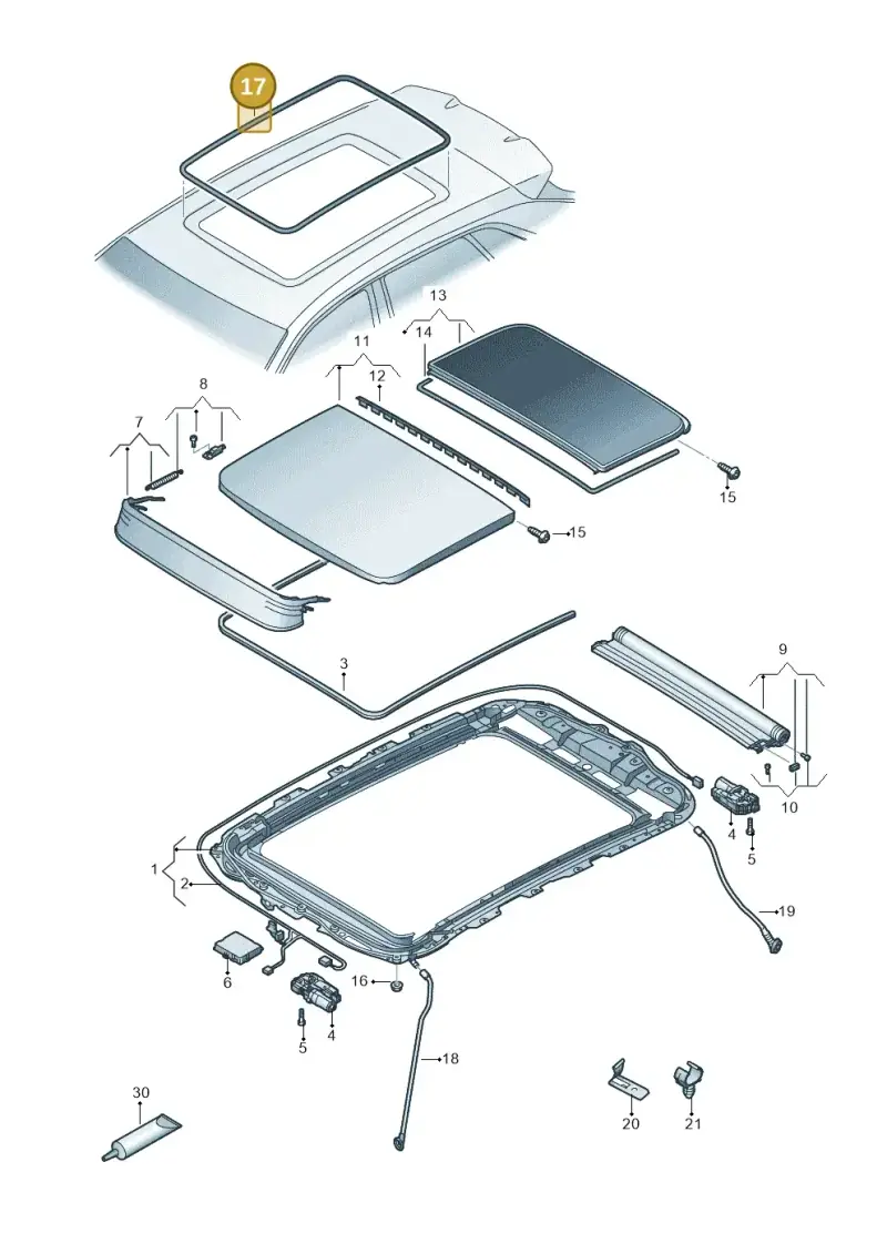 83A877459A — Audi Q4 Sportback (2021-2025) diagram 89a877000, position 17