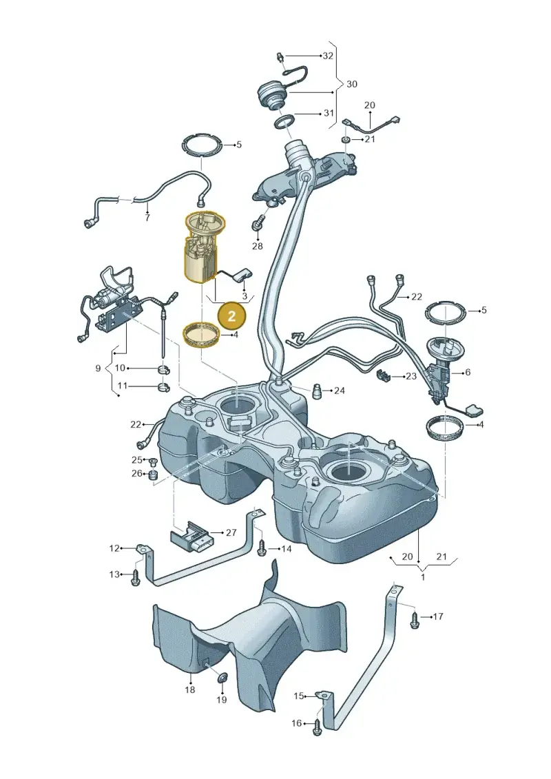 83A919087 — Audi RS Q3 Sportback (2019-2024) diagram 597201100, position 2