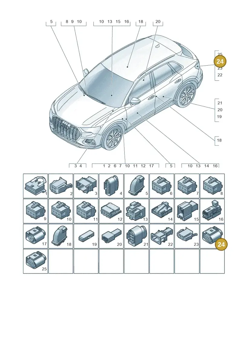 83A973715 — Audi RS Q3 Sportback (2019-2024) diagram 597971820, position 24