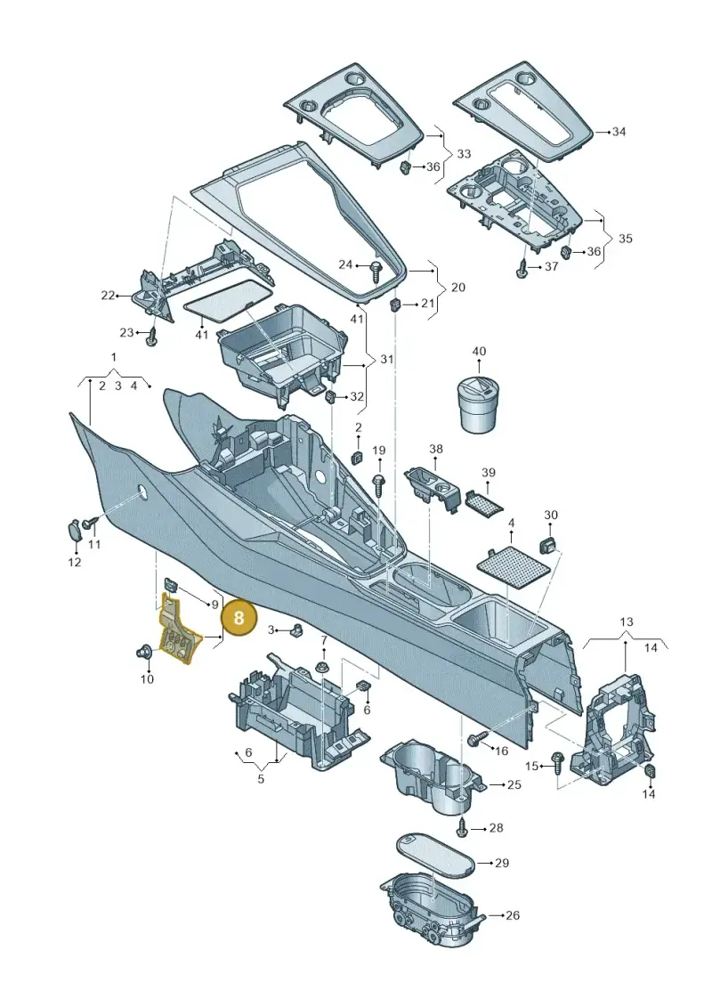 83B863616 — Audi A3 Sportback (2019-2025) diagram 596863500, position 8