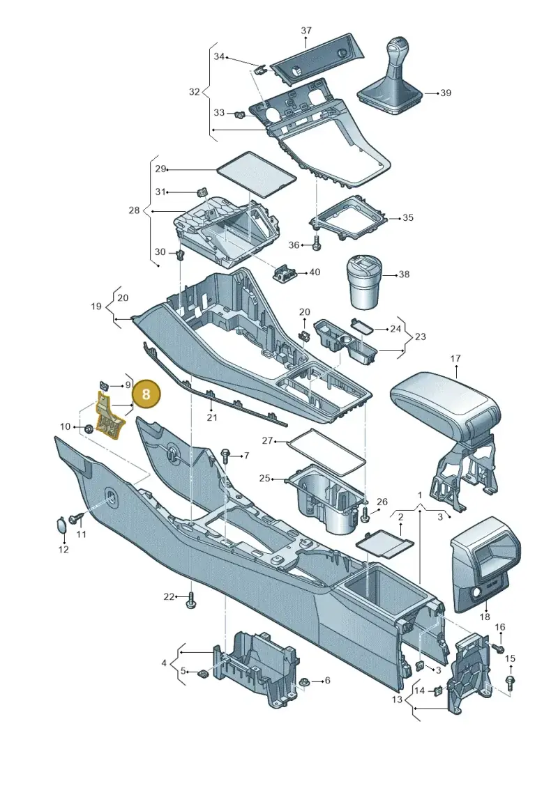 83B863616 — Audi RS Q3 Sportback (2019-2024) diagram 597863500, position 8