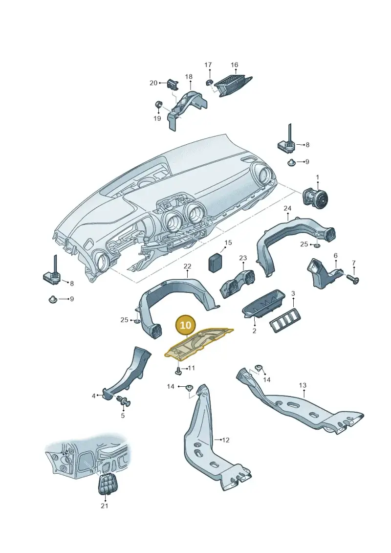 83C819593A — Audi Q2 (2016-2025) diagram 803819300, position 10