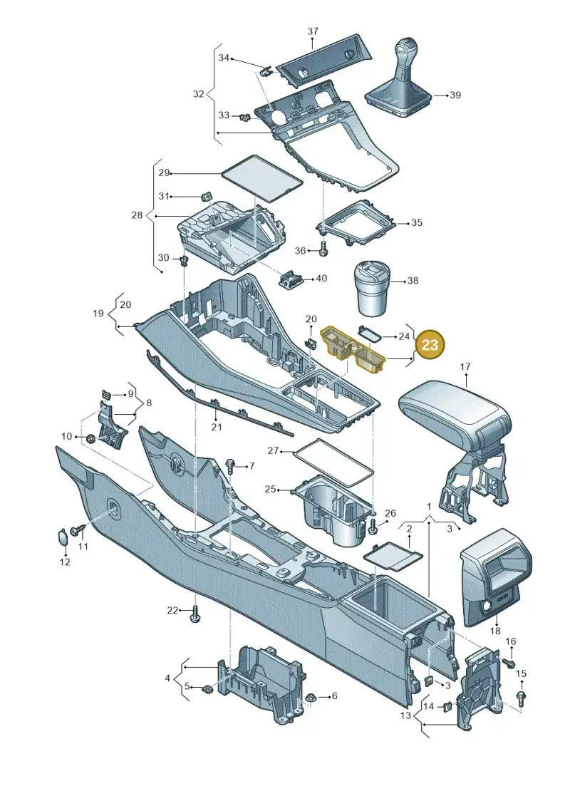 83C863349 — Audi RS Q3 Sportback (2019-2024) diagram 597863500, position 23