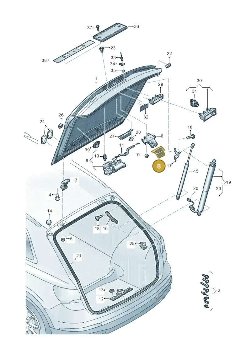 83F827520 — Audi RS Q3 Sportback (2019-2024) diagram 597827000, position 8