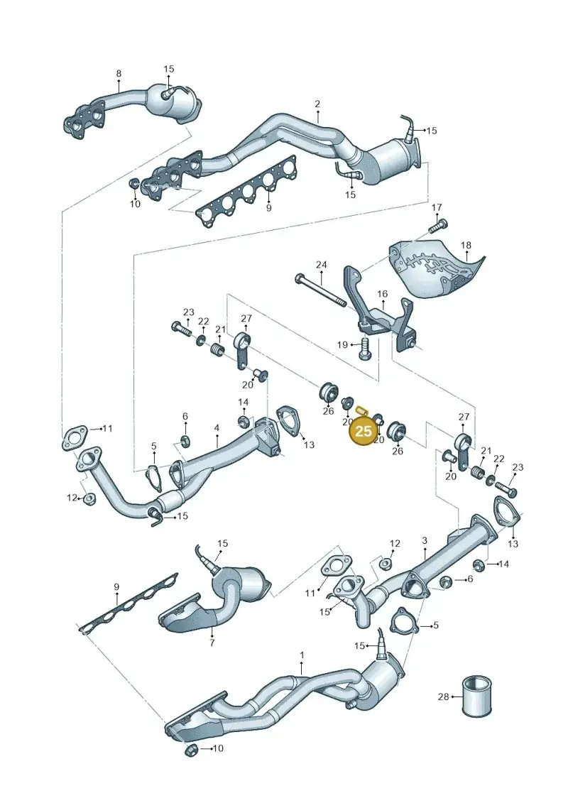 857253205 — Audi A6 2.7 TDI (2008-2011) diagram 291253320, position 25