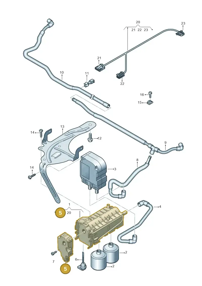 85E820511 — Audi A6 L 2.0 (2018-) diagram 435819150, position 5