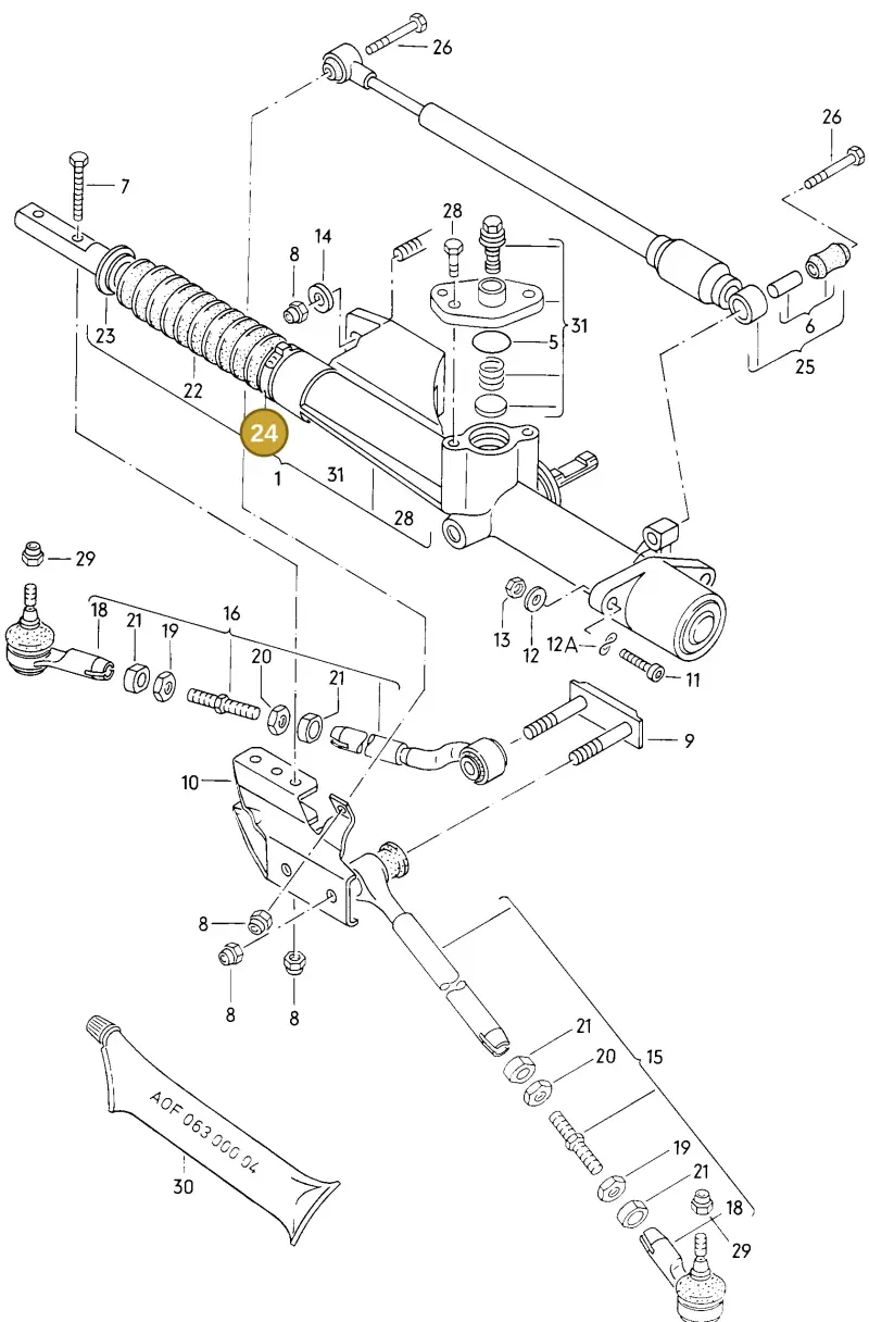 861419845A — Audi 4000 S (1984-1987) diagram 003055000, position 24