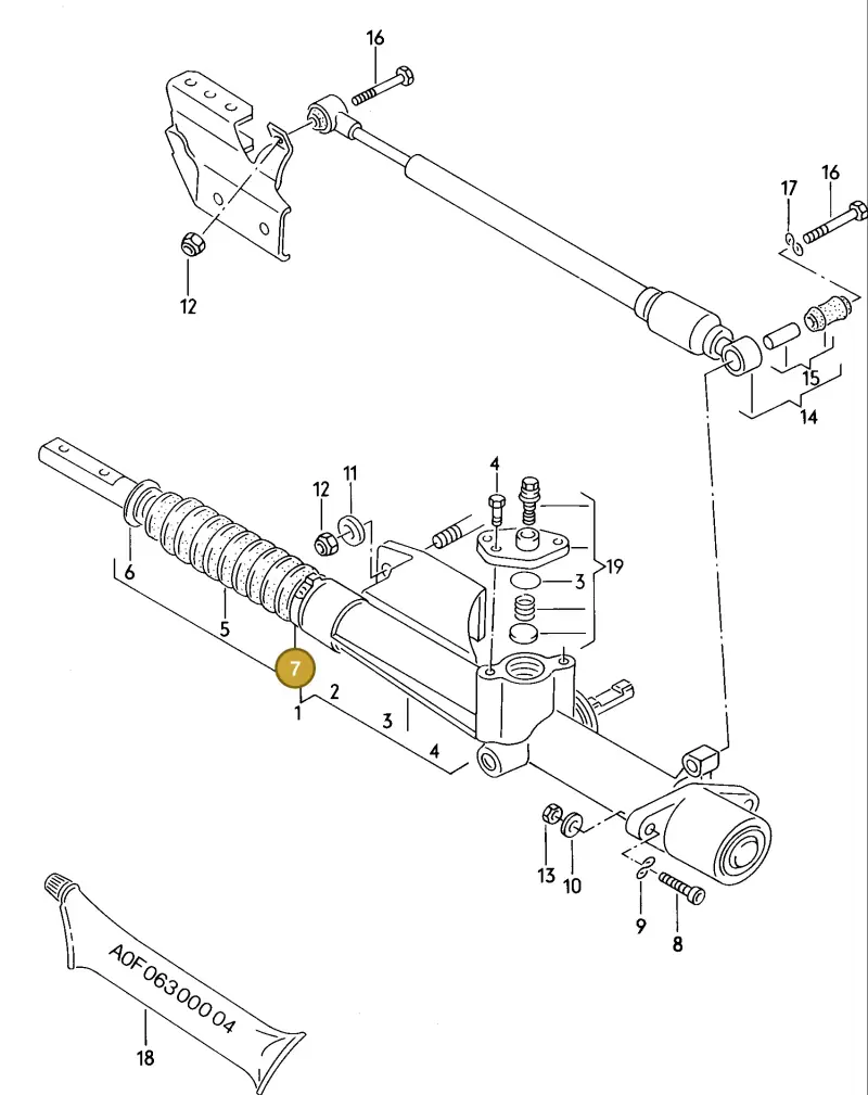 861419845A — Audi 4000 S/CS qu. (1984-1987) diagram 045043000, position 7