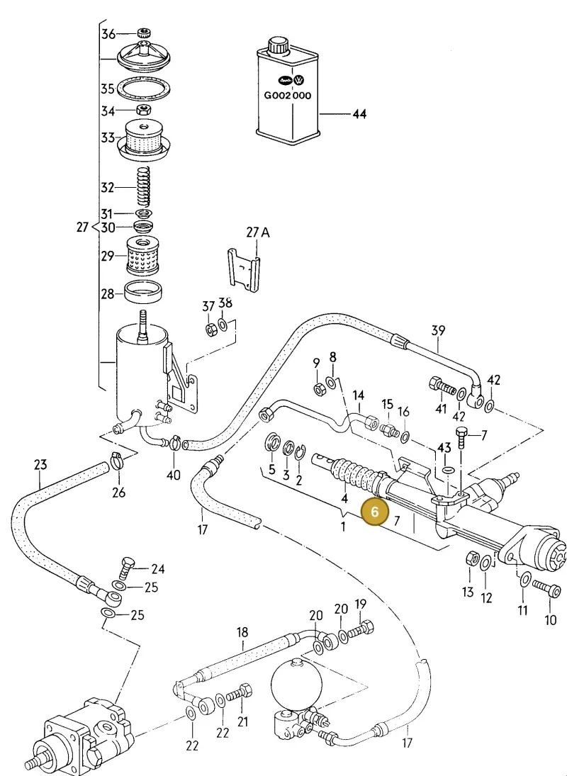 861419845A — Audi Quattro (1982-1987) diagram 046039000, position 6