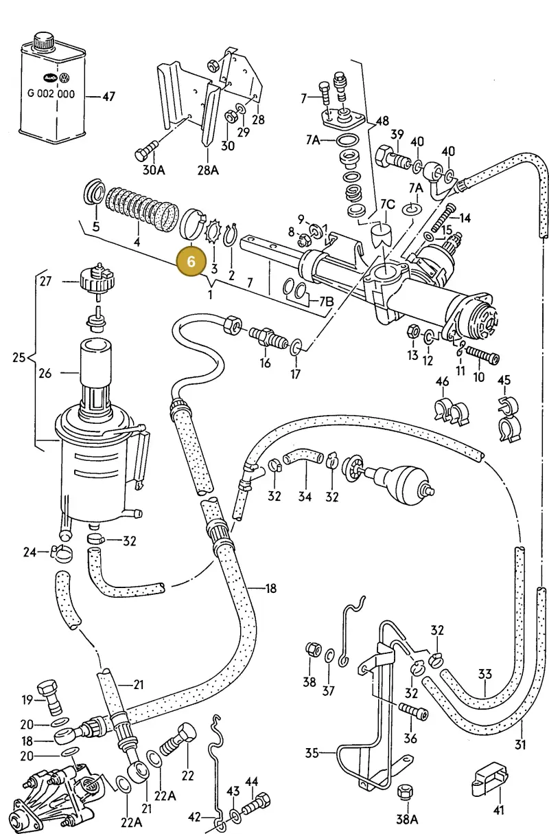 861419845A — Audi Quattro (1982-1987) diagram 046039050, position 6