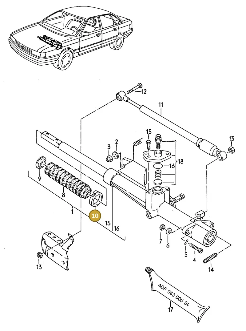 861419845A — Audi 80/90 (1989-1991) diagram 071055000, position 10