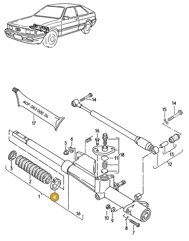 861419845A — Audi COUPE/2           88 (1987-1987) diagram 072061100, position 4