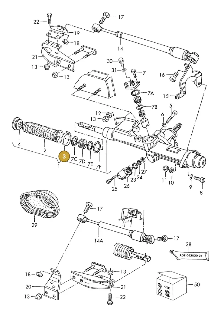 861419845A — Audi Coupe quattro/3 96 (1995-1995) diagram 123422400, position 3