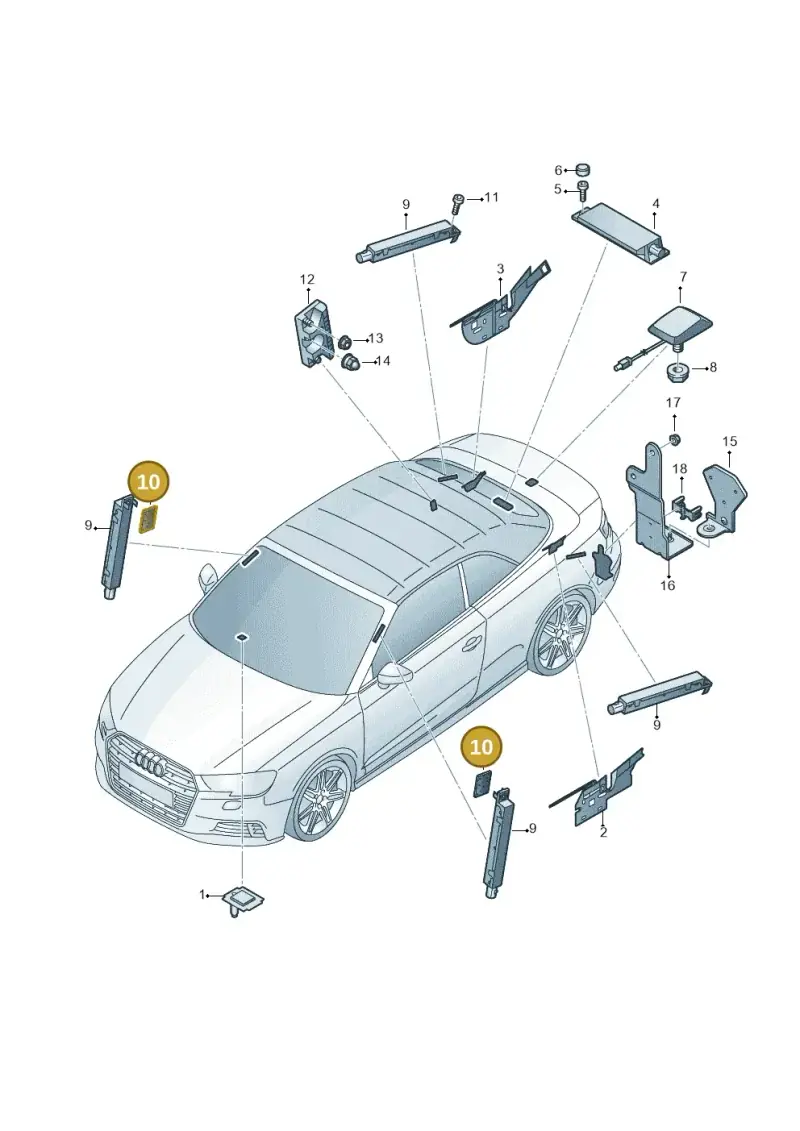 867955499 — Audi A3 Cabrio (2016-2020) diagram 891035100, position 10