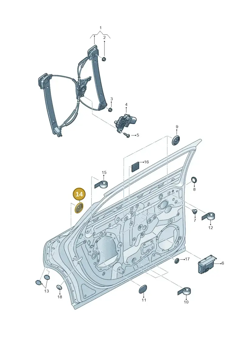 867971928A — Audi A8L (2017-2022) diagram 838839600, position 14