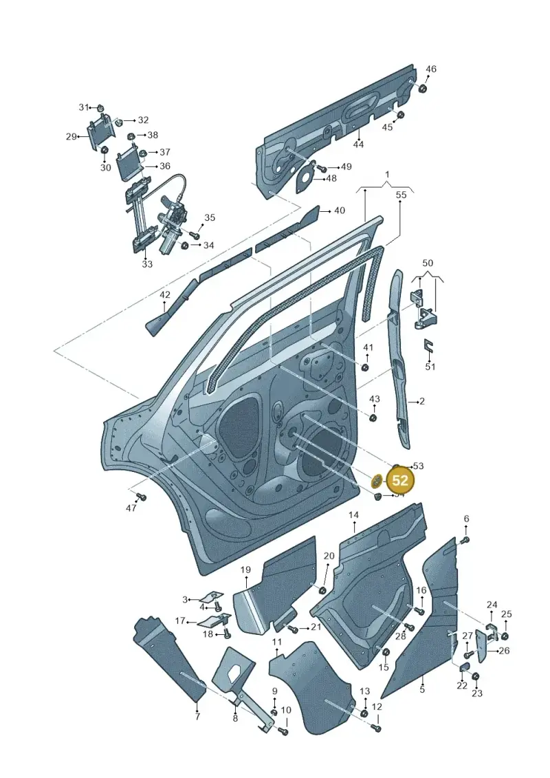 867971928A — Audi Q5 (2016-2020) diagram 896833000, position 52