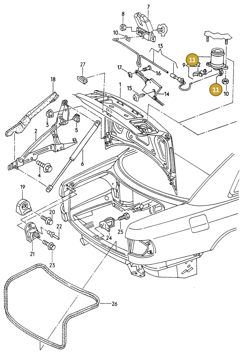 893827547 — Audi A8 quattro (1999-2002) diagram 153827100, position 11