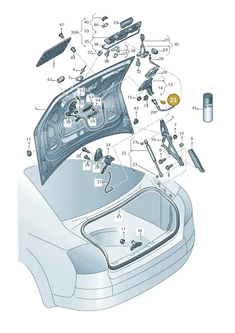 893827547 — Audi A4/S4/Av./qu. (2001-2004) diagram 249827100, position 21