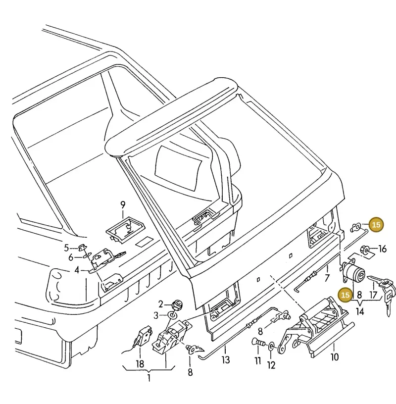 893837821A — Audi 80 Av.Rs2 qu. (1994-1995) diagram 114827400, position 15