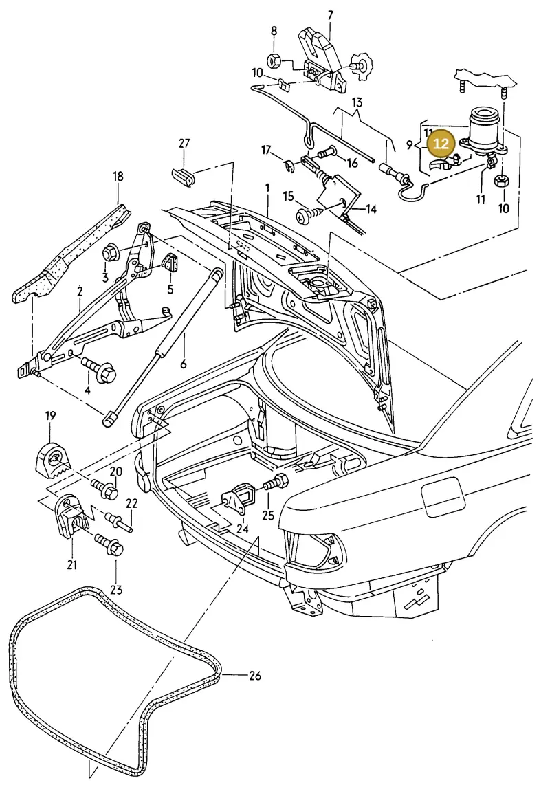 893837821A — Audi A8 quattro (1999-2002) diagram 153827100, position 12