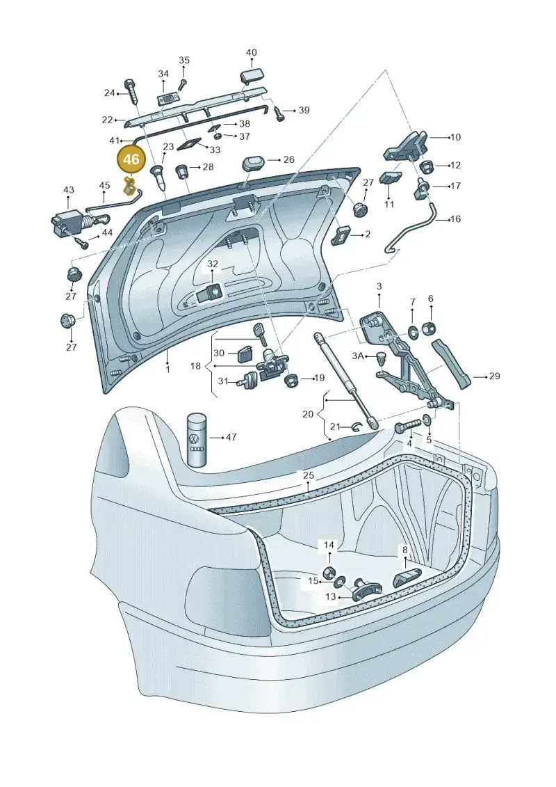 893837821A — Audi A4/Avant (1999-2001) diagram 156827100, position 46