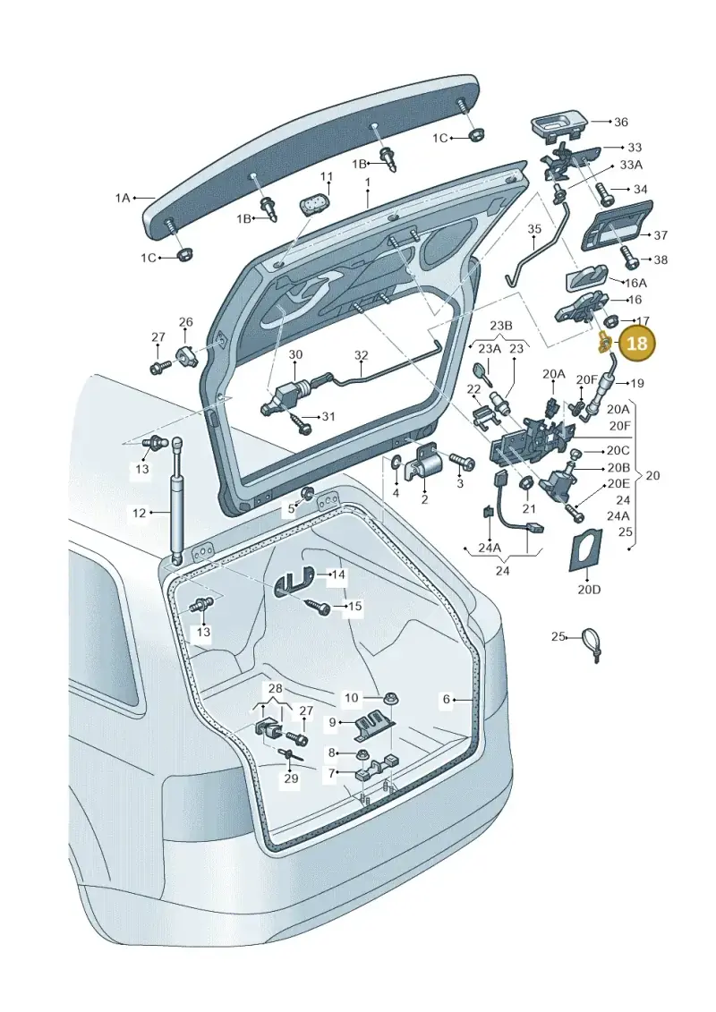 893837821A — Audi RS6 qu. (2003-2004) diagram 260827200, position 18