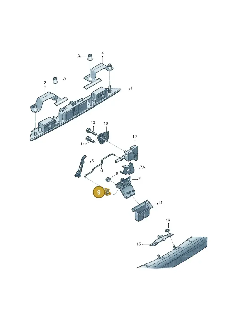 893837821A — Audi A3 Sportback (2008-2013) diagram 412827150, position 9