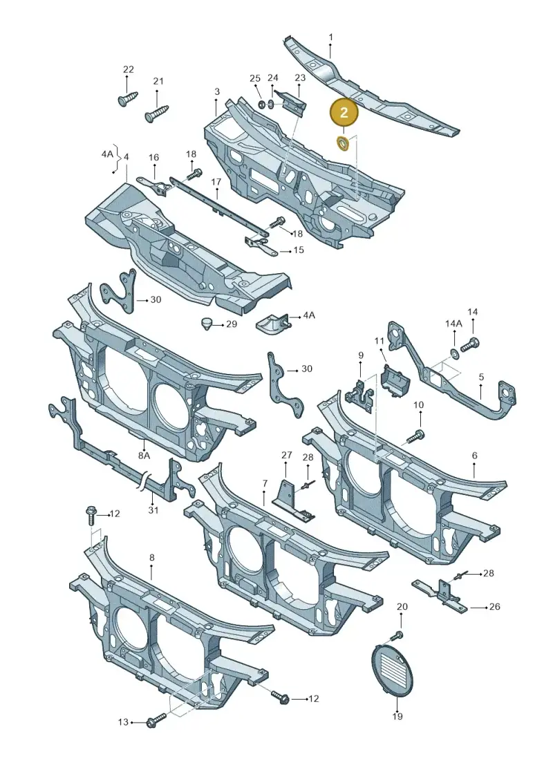 893877399 — Audi A6/Wagon/quattro (2001-2004) diagram 260805000, position 2