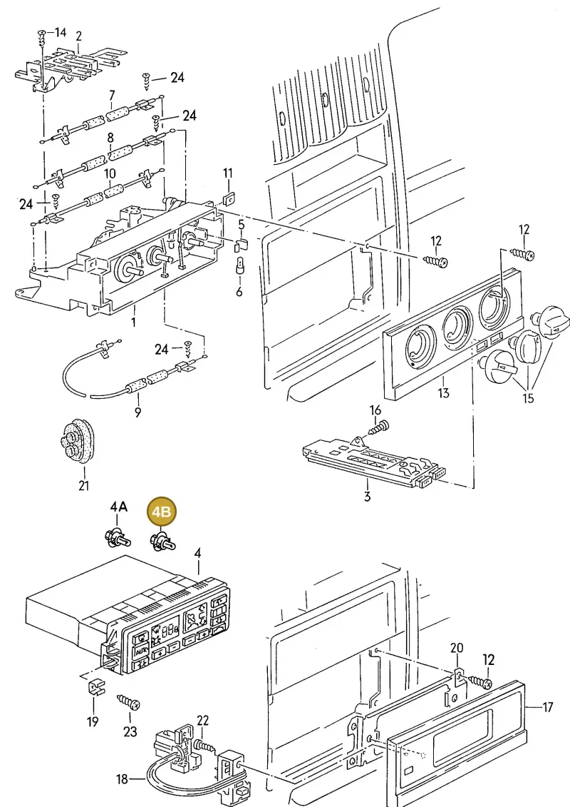 893919040A — Audi A4     F>8D-W-.. (1995-1997) diagram 114819400, position 4B