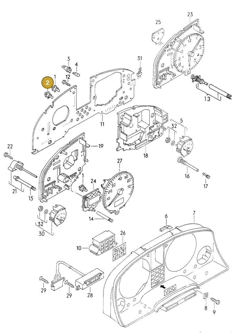 893919040A — Audi 80 Av.Rs2 qu. (1994-1995) diagram 114919050, position 2