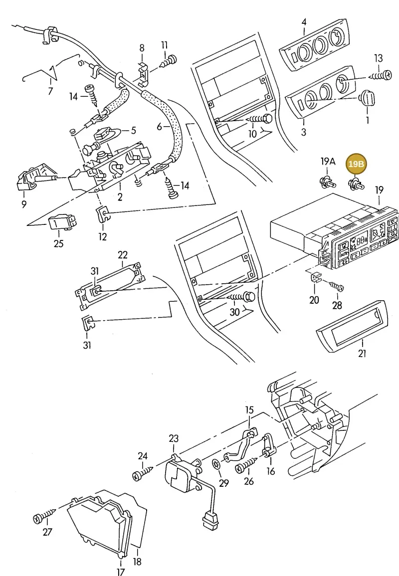 893919040A — Audi S6 plus qu.       97 (1996-1997) diagram 118819400, position 19B