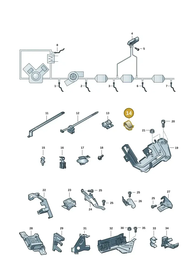 893971847F — Audi A6 2.0 (2018-) diagram 430906008, position 14