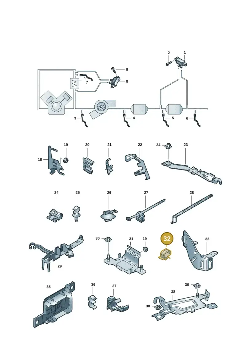 893971847F — Audi A5 Cabrio 2.0 (2016-2018) diagram 848906008, position 32
