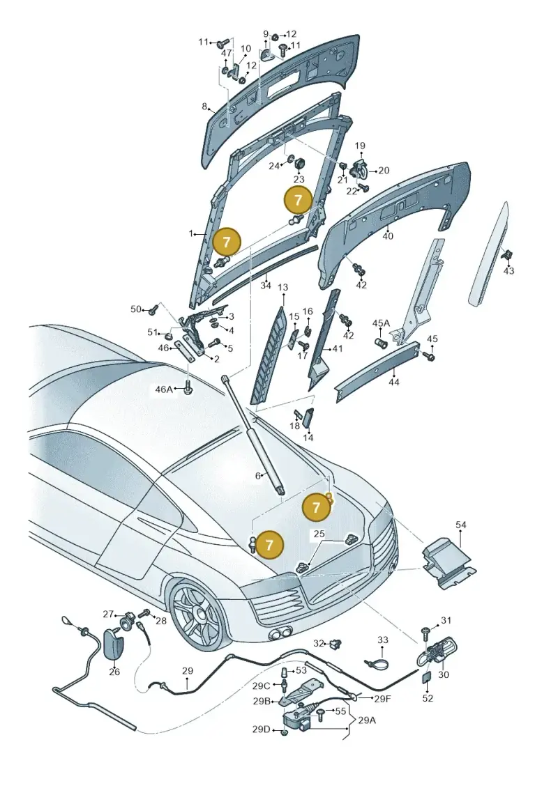 895827439D — Audi R8                08> (2007-) diagram 618827000, position 7